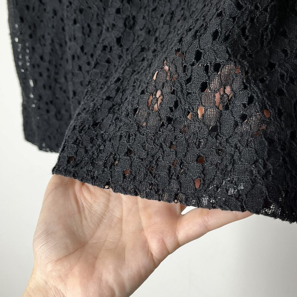 Lou & Grey Women's Lace Mini Skirt Size S Black Drawstring Waist Pockets Lined - Picture 4 of 9